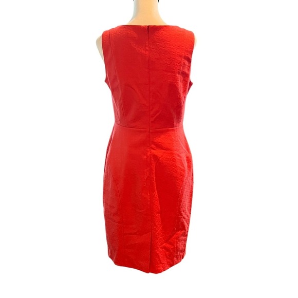 Simone Red Sleeveless V Neck Cotton Blend Sheath Dress Size 8 Made in Canada - Picture 2 of 7